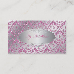 PixDezines sabine damask/faux glitter Visitkort