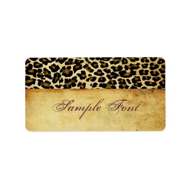 PixDezines Safari, vintage cheetah Adressetikett (Framsidan)