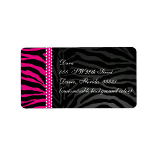 PixDezines Safari/zebra/DIY färg Adressetikett