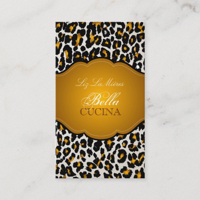 PixDezines Sassy cheetah print/diy bakgrund Visitkort (Framsida)