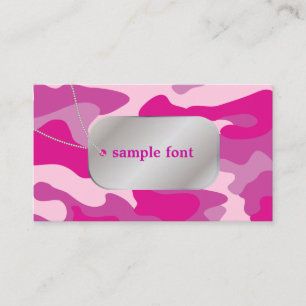 PixDezines Sassy Rosa Camo+Hundbrickor Visitkort