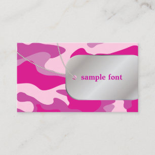 PixDezines Sassy Rosa Camo+Hundbrickor Visitkort