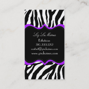 PixDezines Sassy zebra tryck Visitkort