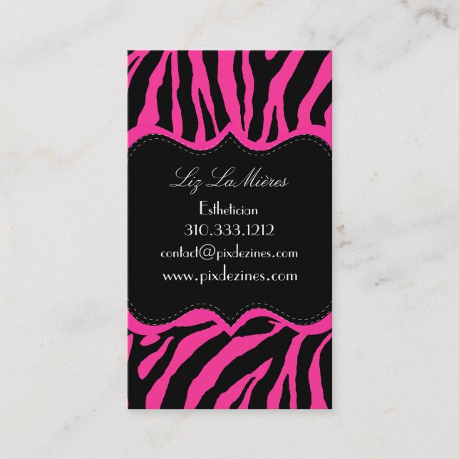 PixDezines Sassy zebra tryck Visitkort (Framsida)