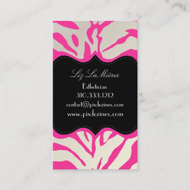 PixDezines Sassy zebra tryck Visitkort (Framsida)