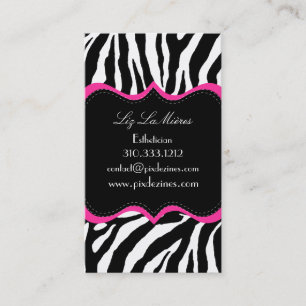 PixDezines Sassy zebra tryck Visitkort