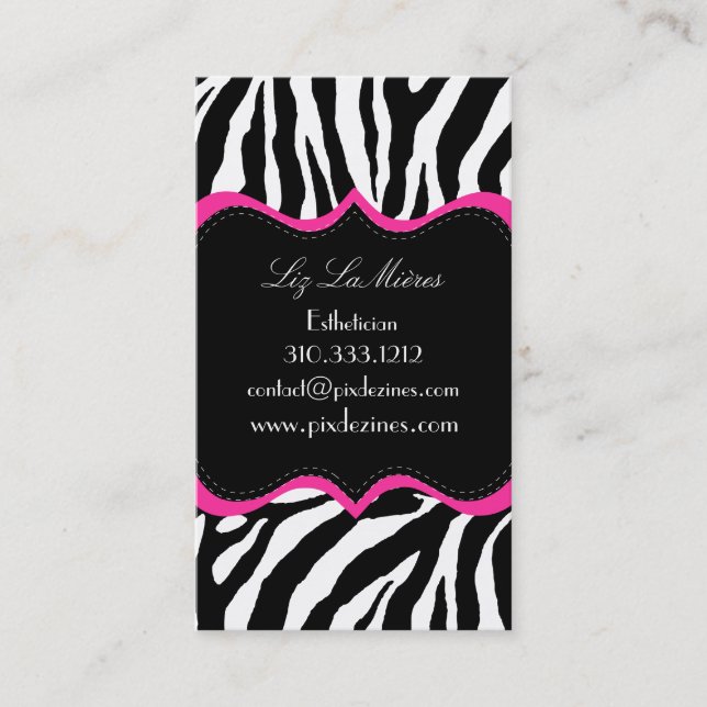PixDezines Sassy zebra tryck Visitkort (Framsida)