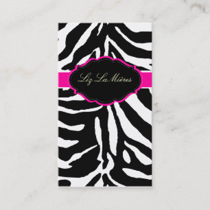 PixDezines sassy zebratryck/hot pink+svar t Visitkort