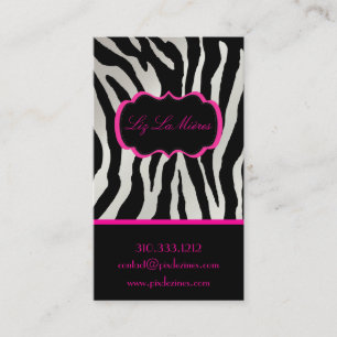 PixDezines sassy zebratryck/hot pink+svar t Visitkort