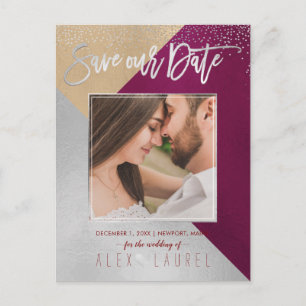 PixDezines Save Date/Modern DIY Färg Meddelande Vykort