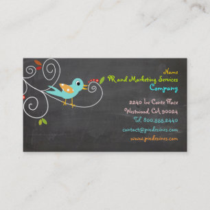 PixDezines SEO/blue bird/DIY-bakgrund färg Visitkort