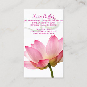 PixDezines serenity rosa lotus, Om yoga, healers Visitkort