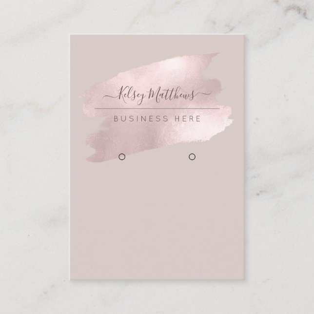PixDezines Shimmering Blush Rosa Borstat Örhänge Visitkort (Framsida)