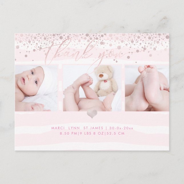 PixDezines Shower Tack/Dazzled  Rosa Vykort (Framsida)