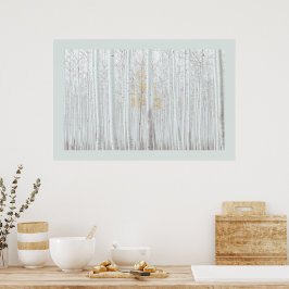 PixDezines Silver Birch skog DIY kant färg Poster