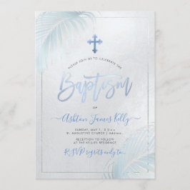 PixDezines Silver Handflatan-baptism Inbjudningar