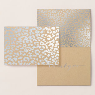 PixDezines Silver Leopard Spots Tack Folierat Kort