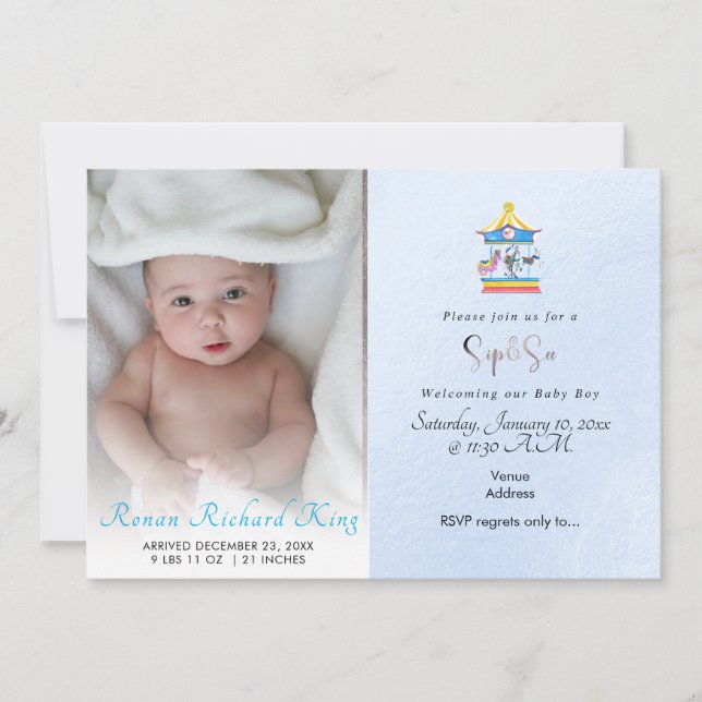 PixDezines SIP+SEE, VATTENFÄRGKAROUSEL Meddelande (Framsida)