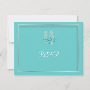PixDezines Sjöhästar RSVP för 5x7 inbjudningar