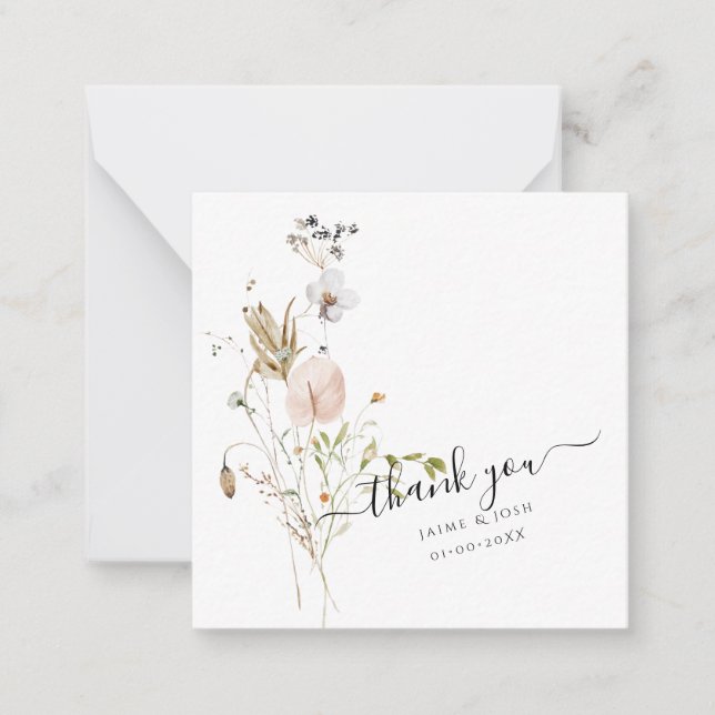 PixDezines Slut of Summer Vild Flowers Note Card Anteckningskort (Framsida)