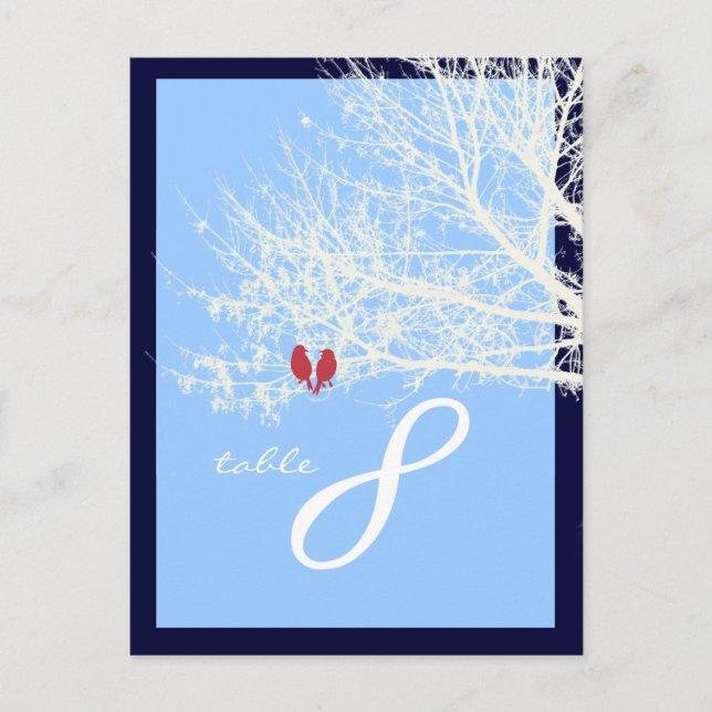 PixDezines snöfåglar bordsplaceringar Vykort (Framsida)