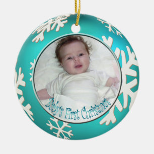 PixDezines Snöflingor Baby under Första jul Julgransprydnad Keramik