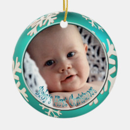 PixDezines Snöflingor Baby under första julen Julgransprydnad Keramik