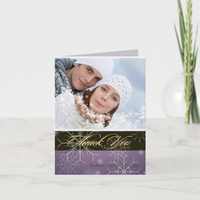 PixDezines Snöflingor / Foto tack-kort Tack Kort (Framsida)