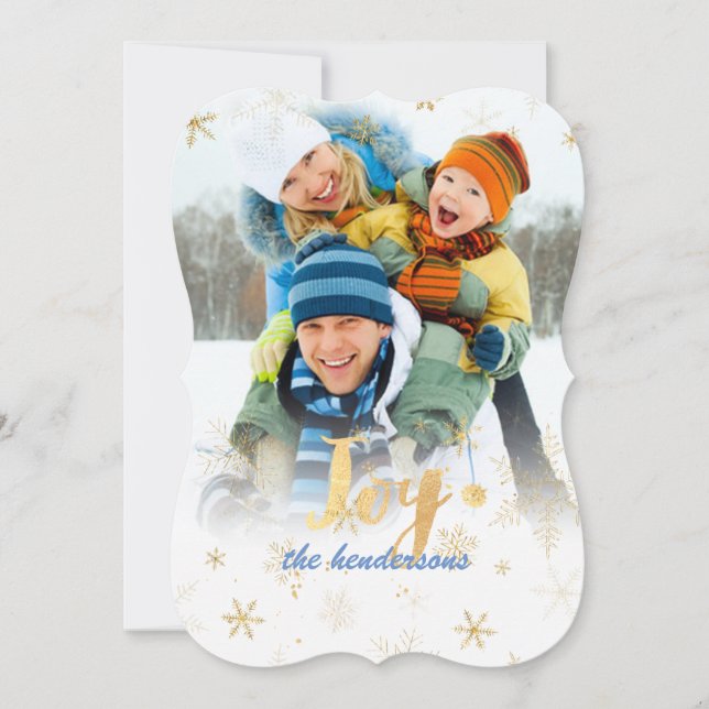 PixDezines snöflingor/guld/helgdagskort Julkort (Framsida)