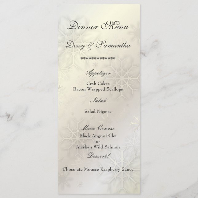 PixDezines Snöflingor på is, meny (Framsida)