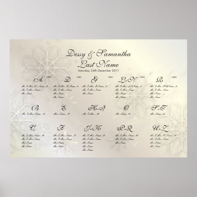 PixDezines Snöflingor, sittande diagram efter alfa Poster (Framsidan)