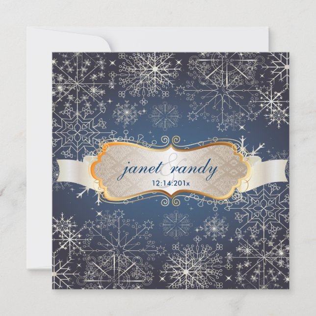 PixDezines-Snöflingor, vinterhändelser Inbjudningar (Framsida)