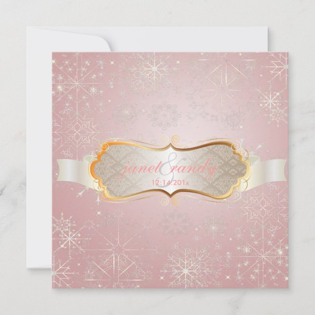 PixDezines-Snöflingor, vinterhändelser Inbjudningar (Framsida)