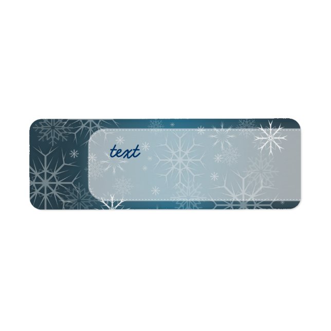 PixDezines Snöflingor Vit + Teal Returadress Etikett (Framsidan)