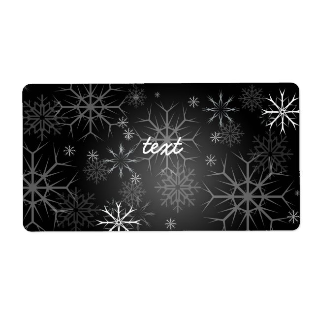 PixDezines Snöflingor White + Black Fraktsedel (Framsidan)