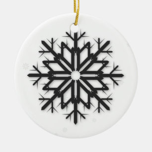 PixDezines Snöflingor White + Black Julgransprydnad Keramik
