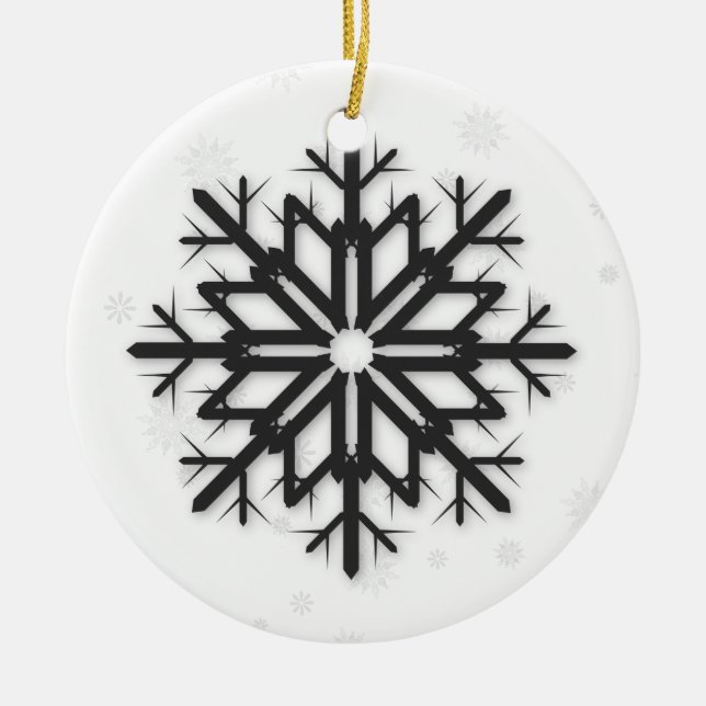PixDezines Snöflingor White + Black Julgransprydnad Keramik (Framsidan)