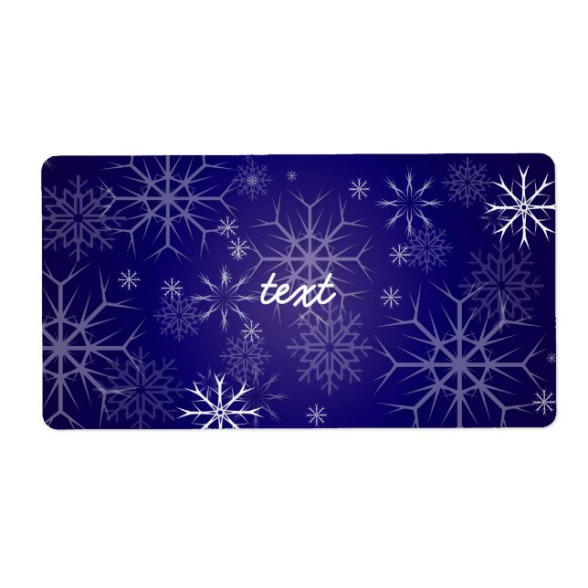 PixDezines Snöflingor White + Blue Fraktsedel (Framsidan)