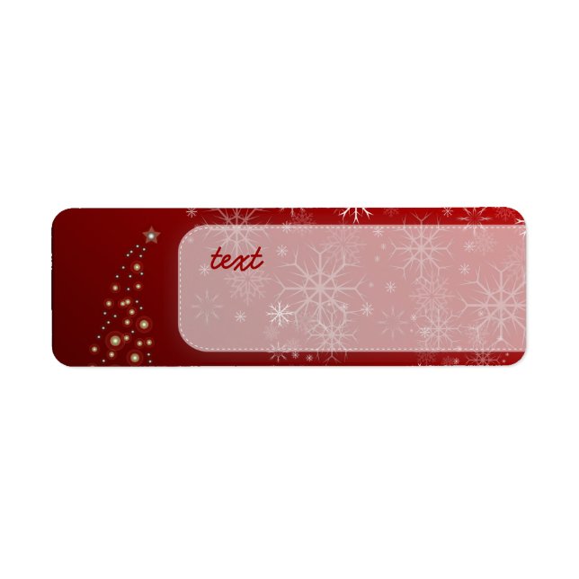 PixDezines Snöflingor White + Red Returadress Etikett (Framsidan)