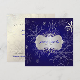 PixDezines SNÖFLINGOR/WINTER WEDDING/DIY INDIGO Inbjudningar