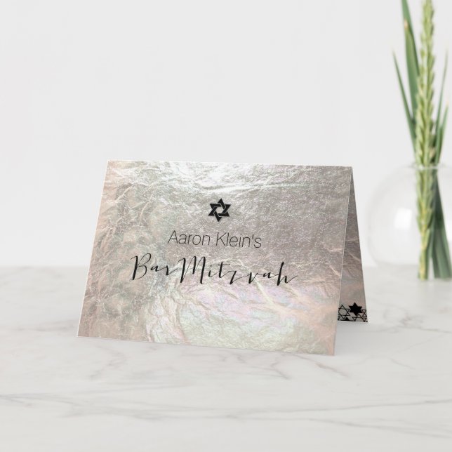 PixDezines snyggt-foto pub mitzvah/faux foil Inbjudan (Framsida)