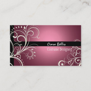 PixDezines Snyggt Pearl Swirls+rosa mauve Visitkort