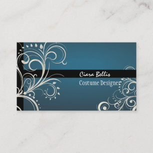 PixDezines Snyggt Pearl Swirls+teal Visitkort