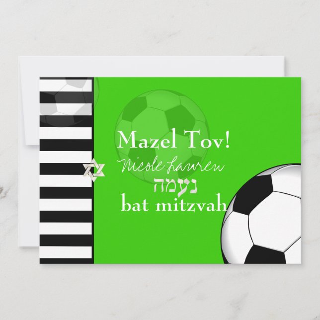 PixDezines soccer pub mitzvah/DIY färg Inbjudningar (Framsida)