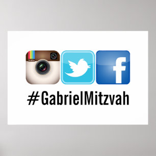 PixDezines sociala hashtag Poster