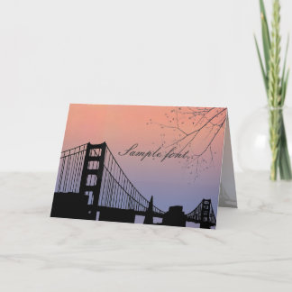 PixDezines solnedgång vid golden gate/bröllop tack Kort