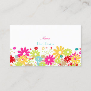 PixDezines, sommarblommor, BusinessCard Visitkort