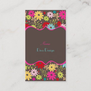 PixDezines, sommarblommor, visitkort