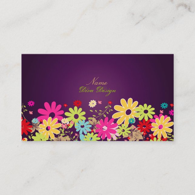PixDezines, sommarblommor, visitkort (Framsida)