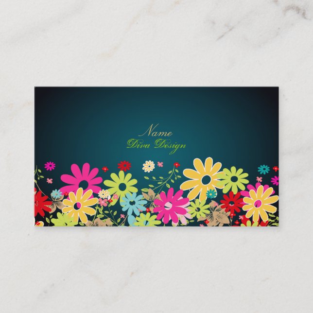 PixDezines, sommarblommor, visitkort (Framsida)